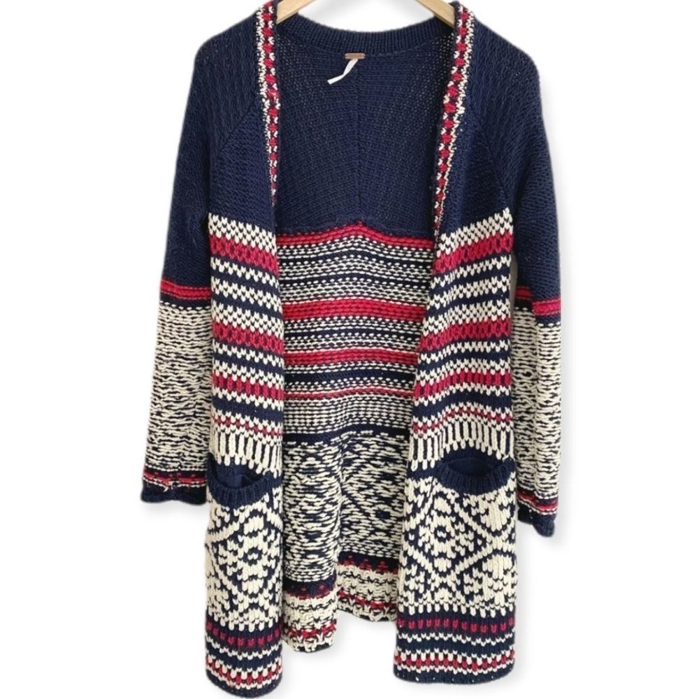 FREE PEOPLE‎ Nordic Cardigan Duster M - Picture 10 of 11